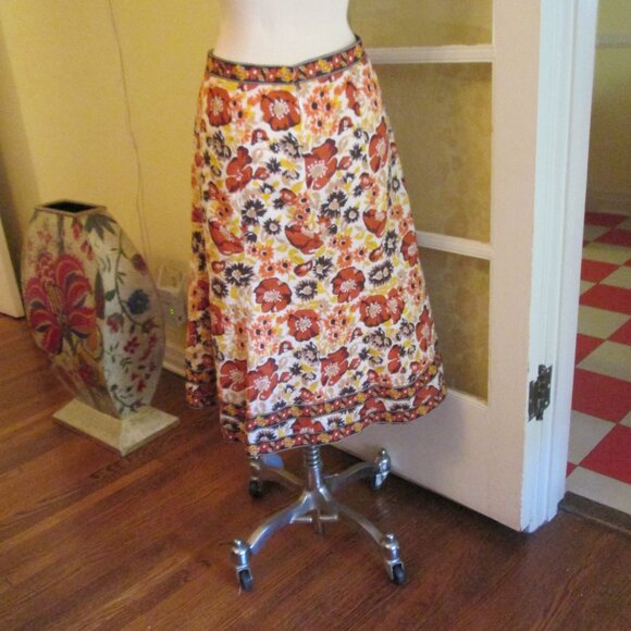 Antoino Melani Autumn Colors Cotton Skirt 12 Boho Hippie Look - Picture 2 of 7